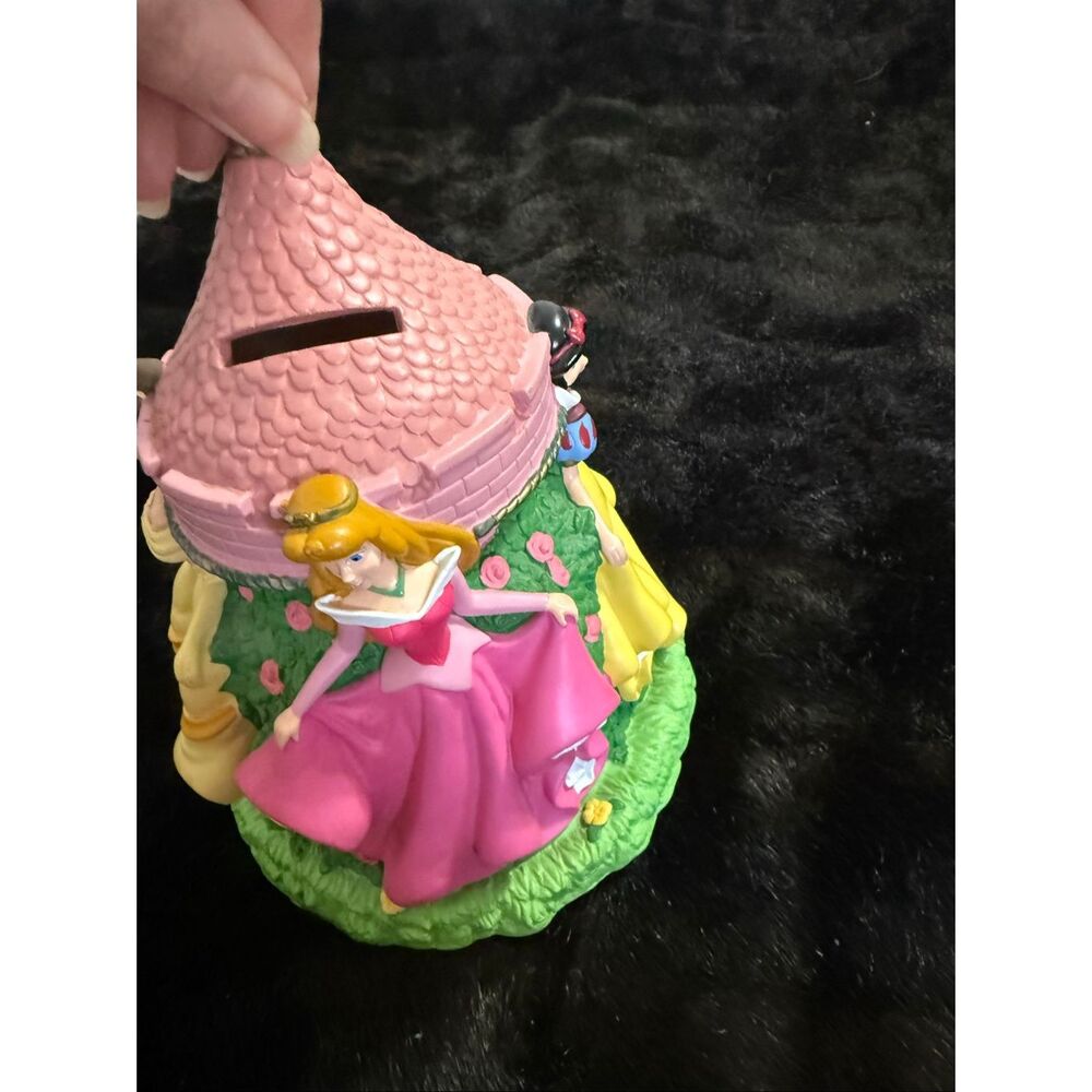 Vtg Disney World Princess Coin Piggy Bank Belle/ Snow White/ Cinderella/ Aurora - Picture 5 of 6